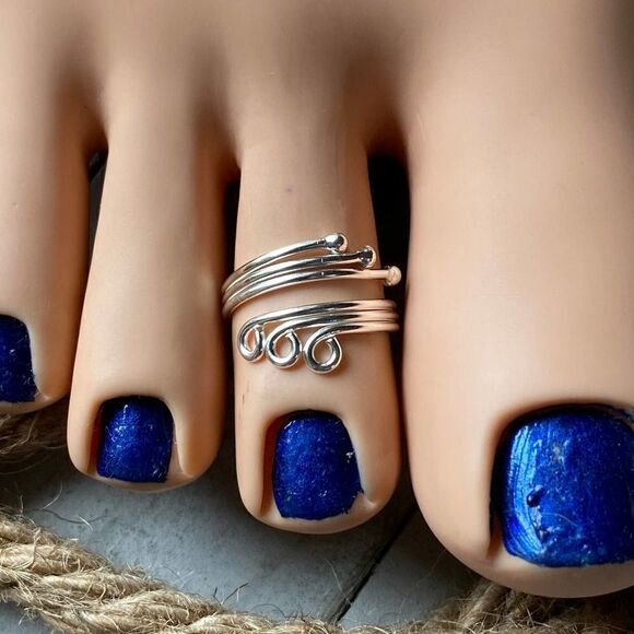 Sterling Silver Wrap Around Toe Ring - Picture 2 of 5